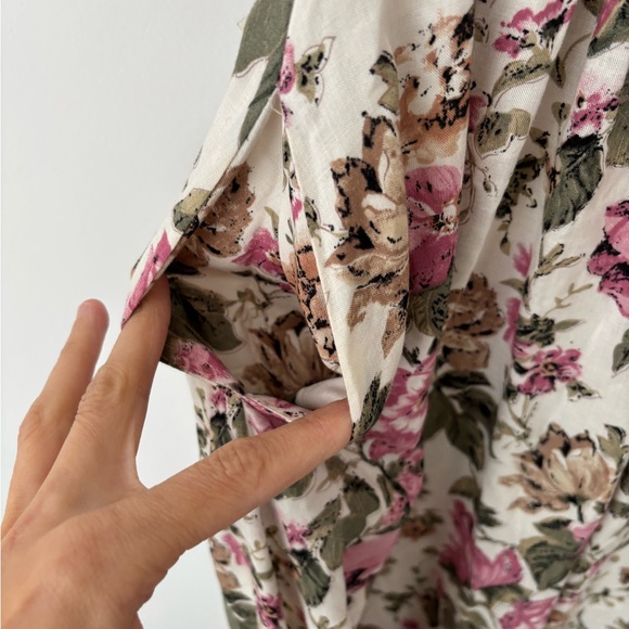 Vintage Jessica Floral Prairie Midi Dress Cottagecore Button Front Pockets - Picture 13 of 13